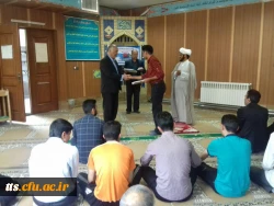 تجلیل  واهدای جوایز به  دانشجویان منتخب مسابقه بعثت  در محل نماز خانه  داتشگاه فرهنگیان واخد علامه طباطبایی سبزوار  باحضور مسولین دانشگاه  2