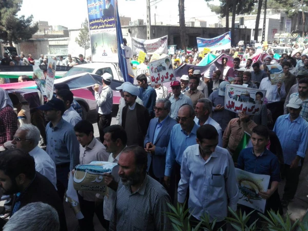 شرکت مسئولین  ،همکاران، استادان ودانشجویان  دانشگاه فرهنگیان واحد علامه طباطبایی سبزوار درراهپیمایی سراسری روز جهانی قدس 5