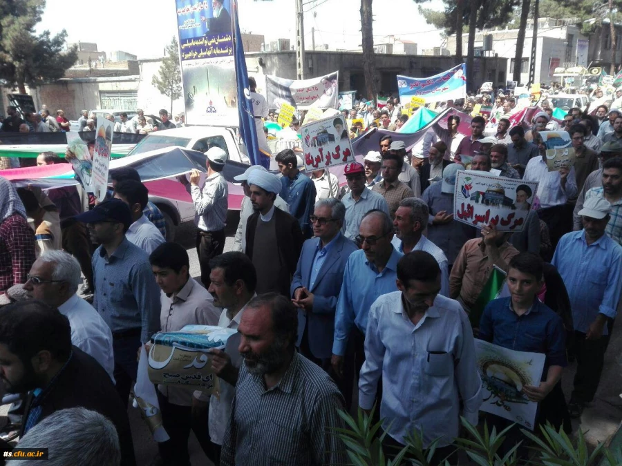 شرکت مسئولین  ،همکاران، استادان ودانشجویان  دانشگاه فرهنگیان واحد علامه طباطبایی سبزوار درراهپیمایی سراسری روز جهانی قدس 5