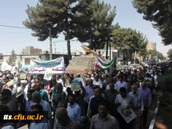 شرکت مسئولین  ،همکاران، استادان ودانشجویان  دانشگاه فرهنگیان واحد علامه طباطبایی سبزوار درراهپیمایی سراسری روز جهانی قدس 6