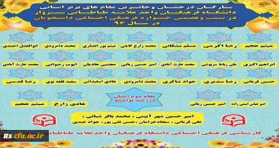 کسب عناوین برتر استانی در بیست و هفتمین جشنواره فرهنگی و اجتماعی دانشجویان