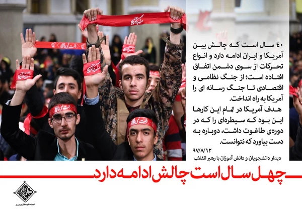 رهبر معظم انقلاب اسلامی (مدظله العالی) در دیدار با دانش آموزان و دانشجویان به مناسبت یوم الله 13 آبان 2