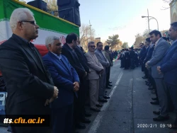 گرامیداشت 12 بهمن ماه سالروز ورود امام خمینی (ره) به کشور و آغاز دهه فجر، با حضور حداکثری دانشجو معلمان و مسئولین دانشگاه فرهنگیان سبزوار، هم صدا با دیگر اقشار مردم در این شهرستان برگزار گردید.  3