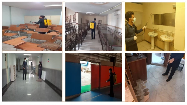 پاکسازی و آماده سازی ساختمان های دانشگاه در مقابله با ویروس کرونا  3