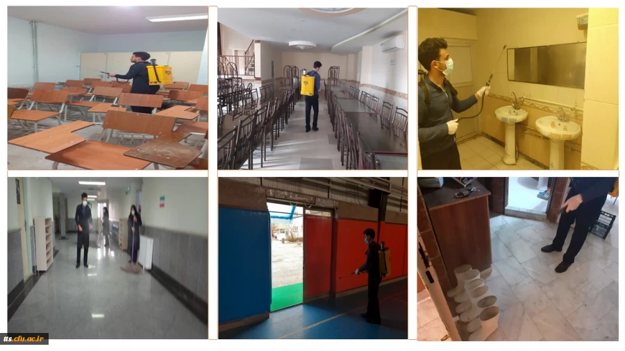 پاکسازی و آماده سازی ساختمان های دانشگاه در مقابله با ویروس کرونا  3