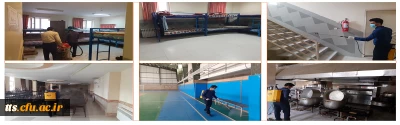 پاکسازی و آماده سازی ساختمان های دانشگاه در مقابله با ویروس کرونا 