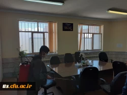 ضدعفونی سازی محیط به صورت ادورای در دانشگاه فرهنگیان، واحد علامه طباطبایی سبزوار با مشارکت بسیجیان محترم.  4