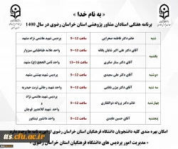 برنامه استاد مشاوران پژوهشی دانشگاه فرهنگیان استان خراسان رضوی  3