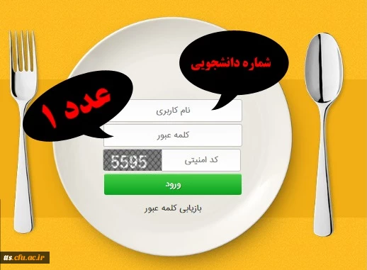 درخواست ریست پسورد سامانه غذا ( کالینان) 2