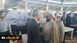 حضور حجه الاسلام و المسلمین شرفی، خطیب جمعه این هفته شهرستان سبزوار در جایگاه میز خدمت دانشگاه فرهنگیان این شهرستان
 2