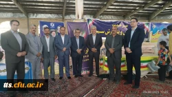 حضور دکتر نصرآبادی، ریاست محترم دانشگاه فرهنگیان سبزوار در جایگاه میز خدمت ادارات و نهادهای خدمت رسان شهرستان سبزوار و عرض خداقوت به این عزیزان  2