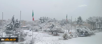 نمای پوشیده از برف دانشگاه فرهنگیان سبزوار 