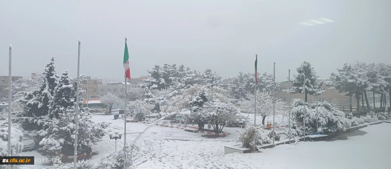 نمای پوشیده از برف دانشگاه فرهنگیان سبزوار 